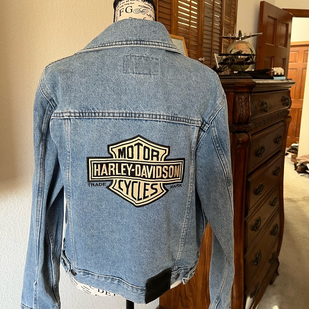 Harley-Davidson Blue Denim Jacket with Eagle Patch